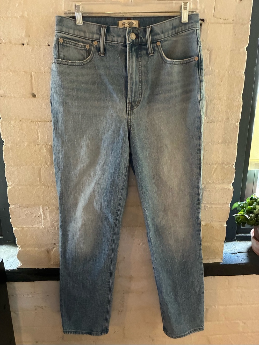 Madewell Perfect Vintage Straight Leg Jeans - 29P Light Blue Wash